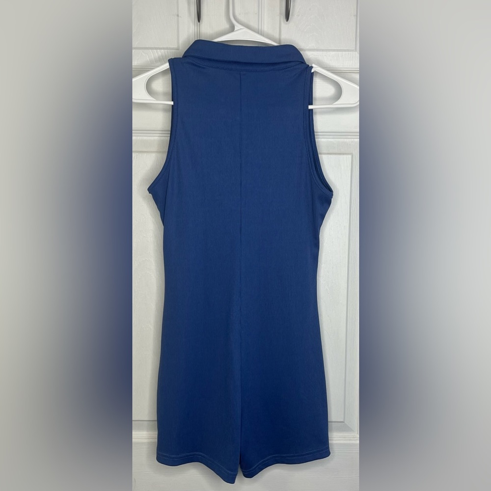 SHEIN Button Up Front Rib-Knit Romper - Picture 8 of 8